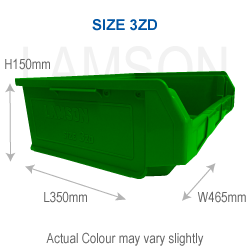 plastic storage container size 3zd green