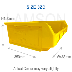 plastic storage container size 3zd yellow