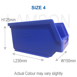 size 4 plastic storage container blue