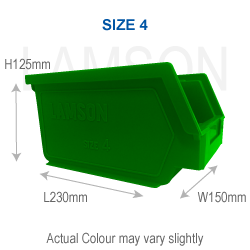 plastic storage container size 4 green