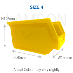 yellow size 4 plastic storage container
