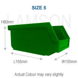 size 5 polypropylene storage container green