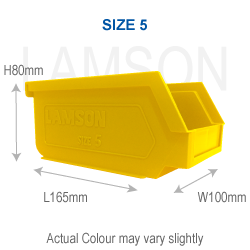 plastic storage bin size 5 yellow