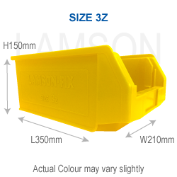 plastic storage bin size 3z yellow